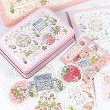 数量限定:ピンクの大きな缶 アルファベットver(缶のみ) ステッカー付 日付印の収納にも うさぎや森の動物 日付印のデザイン入り うさぎ たれ耳うさぎ スタンプはんこの収納