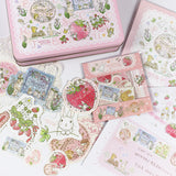 数量限定:ピンクの大きな缶 アルファベットver(缶のみ) ステッカー付 日付印の収納にも うさぎや森の動物 日付印のデザイン入り うさぎ たれ耳うさぎ スタンプはんこの収納