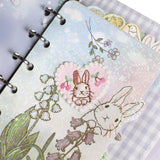 【2way 刺繍ワッペン:5点セット】うさぎ花柄 ハート シールでもアイロンでも さくらんぼ ピンク 水色 刺しゅう 手帳やブックカバースマホや洋服バッグに