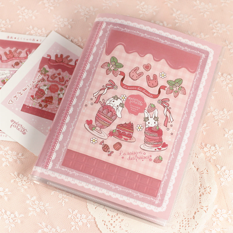 スタンプの作品集に【A5：カードホルダー(小)】イチゴミルク色 ピンク