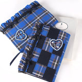 【2way 刺繍ワッペン:3点セット】神戸タータン ハート シールでもアイロンでも 神戸の花アジサイ 刺しゅう 手帳やブックカバースマホや洋服バッグに