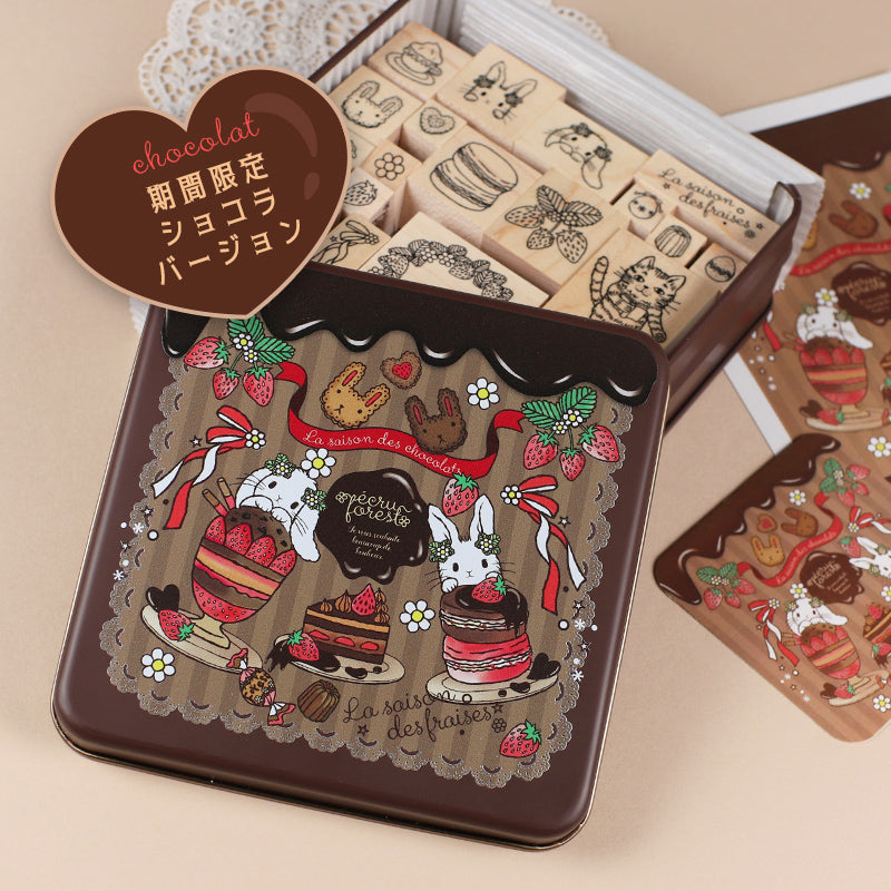 クッキー缶入りも【スタンプフルセット21点】イチゴの季節シリーズえ 