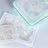 今だけ【期間限定】ゆめかわバージョン(缶のみ)+ステッカー・ポストカード付 花祭りシリーズ「クッキー缶」スタンプの収納に うさぎ たれ耳うさぎ<br>星や月 雲 可愛い<br>スタンプはんこの収納