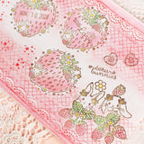 【ミニミニスタンプ 3点セット】レースや格子柄イチゴ 手帳やメッセージカード 可愛い縁取りやコーナー枠