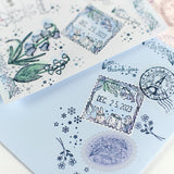 【ミニミニスタンプ 3点セット】日付回転印に組み合わせ手帳やメッセージカードにも サンキュー ブルーベル・スズランのお花 ボンジュール