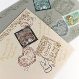 フレークシール切手風・消印風 日付回転印と組み合わせ トレーシングペーパー半透明シール うさぎ えくりゅの森・花祭りシリーズ お手紙やカード手帳にうさぎ・垂れ耳うさぎ・小鳥・リス エッフェル塔 アンティーク