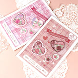 【2way 刺繍ワッペン:5点セット】うさぎ花柄 ハート シールでもアイロンでも さくらんぼ ピンク 水色 刺しゅう 手帳やブックカバースマホや洋服バッグに