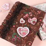 【2way 刺繍ワッペン:5点セット】うさぎ花柄 ハート シールでもアイロンでも さくらんぼ ピンク 水色 刺しゅう 手帳やブックカバースマホや洋服バッグに