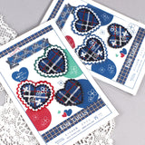 【2way 刺繍ワッペン:5点セット】うさぎ花柄 ハート シールでもアイロンでも さくらんぼ ピンク 水色 刺しゅう 手帳やブックカバースマホや洋服バッグに