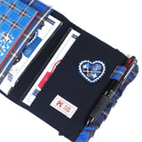 【2way 刺繍ワッペン:3点セット】神戸タータン ハート シールでもアイロンでも 神戸の花アジサイ 刺しゅう 手帳やブックカバースマホや洋服バッグに