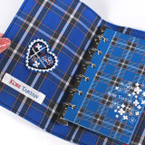 【2way 刺繍ワッペン:3点セット】神戸タータン ハート シールでもアイロンでも 神戸の花アジサイ 刺しゅう 手帳やブックカバースマホや洋服バッグに