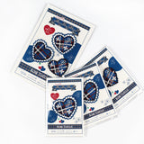 【2way 刺繍ワッペン:3点セット】神戸タータン ハート シールでもアイロンでも 神戸の花アジサイ 刺しゅう 手帳やブックカバースマホや洋服バッグに