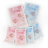 小さいセットも【2way 刺繡ワッペン】うさぎとサクランボハート<br>シールでもアイロンでも<br><span>さくらんぼ ピンク 水色 刺しゅう 手帳やブックカバースマホや洋服バッグに</span>