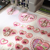 【2way 刺繍ワッペン:5点セット】うさぎ花柄 ハート シールでもアイロンでも さくらんぼ ピンク 水色 刺しゅう 手帳やブックカバースマホや洋服バッグに