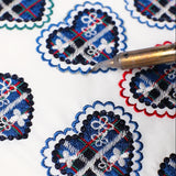 【2way 刺繍ワッペン:5点セット】うさぎ花柄 ハート シールでもアイロンでも さくらんぼ ピンク 水色 刺しゅう 手帳やブックカバースマホや洋服バッグに