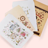 【封筒 角形5-6号】3枚セット:プチギフトにも えくりゅの森シリーズ イチゴの季節シリーズ かわいいうさぎイラスト