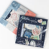 フレークシール切手風・消印風 日付回転印と組み合わせ トレーシングペーパー半透明シール うさぎ えくりゅの森・花祭りシリーズ お手紙やカード手帳にうさぎ・垂れ耳うさぎ・小鳥・リス エッフェル塔 アンティーク