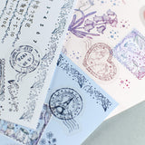 フレークシール切手風・消印風 日付回転印と組み合わせ トレーシングペーパー半透明シール うさぎ えくりゅの森・花祭りシリーズ お手紙やカード手帳にうさぎ・垂れ耳うさぎ・小鳥・リス エッフェル塔 アンティーク