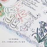 フレークシール切手風・消印風 日付回転印と組み合わせ トレーシングペーパー半透明シール うさぎ えくりゅの森・花祭りシリーズ お手紙やカード手帳にうさぎ・垂れ耳うさぎ・小鳥・リス エッフェル塔 アンティーク