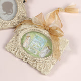 アンティークなフレーム オーガンジーリボン付 インスタの日付印でミモザで紹介したもの