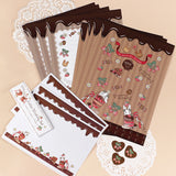 封筒+シール:お手紙に イチゴの季節シリーズ:ショコラバージョン うさぎ柄