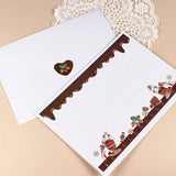 封筒+シール:お手紙に イチゴの季節シリーズ:ショコラバージョン うさぎ柄