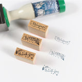 【ミニミニスタンプ 3点セット】日付回転印に組み合わせ手帳やメッセージカードにも サンキュー ブルーベル・スズランのお花 ボンジュール