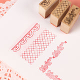 【ミニミニスタンプ 3点セット】レースや格子柄イチゴ 手帳やメッセージカード 可愛い縁取りやコーナー枠
