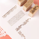 【ミニミニスタンプ 3点セット】レースや格子柄イチゴ 手帳やメッセージカード 可愛い縁取りやコーナー枠