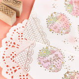 【ミニミニスタンプ 3点セット】レースや格子柄イチゴ 手帳やメッセージカード 可愛い縁取りやコーナー枠