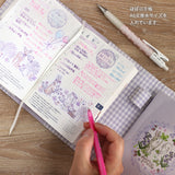 オリジナルプリント生地【三つ折り★フリル 三つ折り★フリル A6文庫本サイズ手帳カバー】ほぼ日手帳カバー スケジュール帳 ハンドメイド★うさぎ・小鳥・リス・ハリネズミ 子供 習い事 勉強