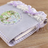 オリジナルプリント生地【三つ折り★フリル 三つ折り★フリル A6文庫本サイズ手帳カバー】ほぼ日手帳カバー スケジュール帳 ハンドメイド★うさぎ・小鳥・リス・ハリネズミ 子供 習い事 勉強