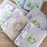 ミシン刺繍入り【フリルゴムバンド付き★ブックカバーミニノート付き★文庫本サイズハンドメイド★ミシン刺繍★うさぎ・小鳥・リス・ハリネズミ