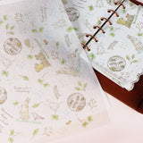 【フィルムシート:3枚セット】ラッピングやシステム手帳ディバイダーにも<br>えくりゅの森シリーズ うさぎイラスト