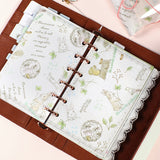 【フィルムシート:3枚セット】ラッピングやシステム手帳ディバイダーにも<br>えくりゅの森シリーズ うさぎイラスト