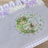 オリジナルプリント生地【三つ折り★フリル 三つ折り★フリル A6文庫本サイズ手帳カバー】ほぼ日手帳カバー スケジュール帳 ハンドメイド★うさぎ・小鳥・リス・ハリネズミ 子供 習い事 勉強