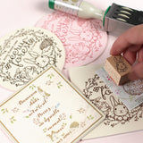 スタンプマット 捺印マット 丸や四角 はんこ 印鑑に 可愛いうさぎイラスト森の動物