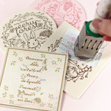 スタンプマット 捺印マット 丸や四角 はんこ 印鑑に 可愛いうさぎイラスト森の動物