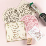 スタンプマット 捺印マット 丸や四角 はんこ 印鑑に 可愛いうさぎイラスト森の動物