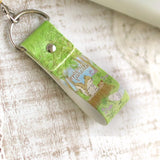 【うさぎ ストラップ ハートチャーム付】森の動物ハリネズミリス小鳥 手帳やスマホに ナチュラルイラスト フランス語 えくりゅの森