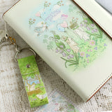 【うさぎ ストラップ ハートチャーム付】森の動物ハリネズミリス小鳥 手帳やスマホに ナチュラルイラスト フランス語 えくりゅの森