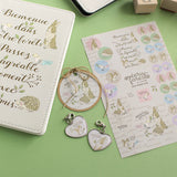 シール 手帳やスケジュール管理にも手帳とお揃いうさぎ・小鳥・リス ナチュラルイラスト えくりゅの森