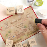 立ちうさぎのスタンプ かわいいうさぎ はんこ 手帳 付箋はんこ メッセージカード ナチュラルイラスト えくりゅの森 子供 年賀状 手紙 メッセージカード クリスマスカードやポストカードにも