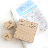 小鳥のスタンプ ことり はんこ 動物スタンプ 手帳 付箋 スケジュール帳やメッセージカードにも ナチュラルイラスト えくりゅの森