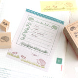 ハリネズミのスタンプ 幸運を呼ぶ動物 はんこ 動物スタンプ 手帳 付箋 スケジュール帳やメッセージカードにも ナチュラルイラスト えくりゅの森