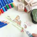 ハリネズミのスタンプ 幸運を呼ぶ動物 はんこ 動物スタンプ 手帳 付箋 スケジュール帳やメッセージカードにも ナチュラルイラスト えくりゅの森