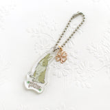 うさぎのチャーム 四つ葉のクローバー付きアクリルチャーム システム手帳やポーチやバッグなどにも ナチュラルイラスト えくりゅの森