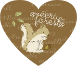 ハートのキーホルダー フックホルダー ボールチェーン うさぎやリス小鳥 ハリネズミ かわいい動物のキーホルダー ナチュラルイラスト えくりゅの森