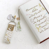 うさぎのチャーム 四つ葉のクローバー付きアクリルチャーム システム手帳やポーチやバッグなどにも ナチュラルイラスト えくりゅの森