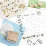 ハリネズミのスタンプ 幸運を呼ぶ動物 はんこ 動物スタンプ 手帳 付箋 スケジュール帳やメッセージカードにも ナチュラルイラスト えくりゅの森